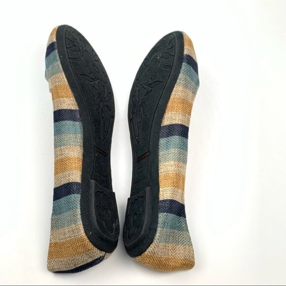 Bamboo womens flats size 8 multicolored striped ballet flats balletcore - Picture 6 of 12